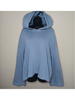 ARKET Women's Large Hoodie Oversized Sweatshirt Blue Terry Cloth Relaxed Fit